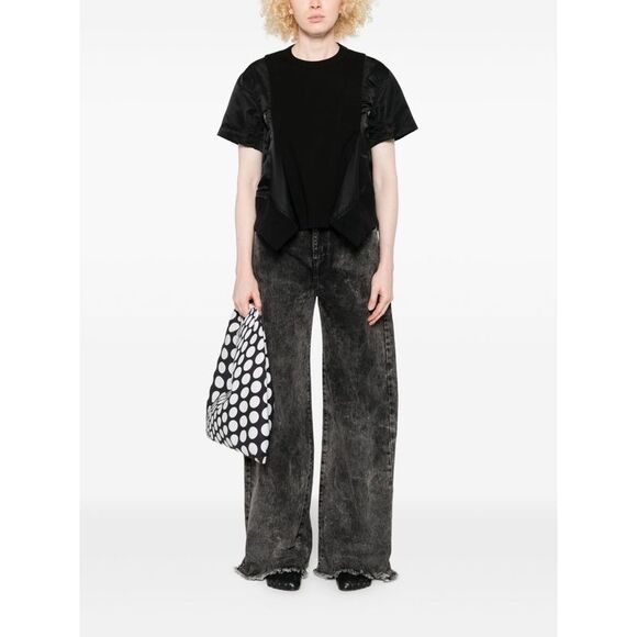 Sacai Women Cotton And Nylon T-Shirt - Picture 4 of 5